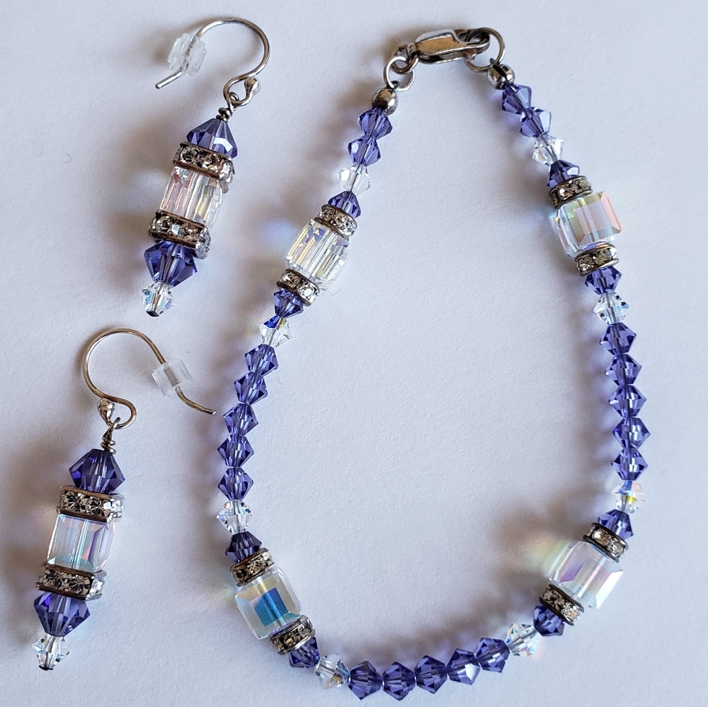 Swarovski Crystal Earrings & Bracelet